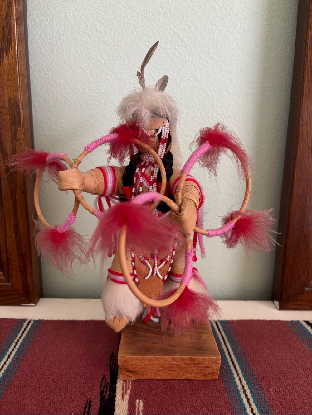 Vintage 90’s Handcrafted Native American Corn Husk Hoop Dancer
